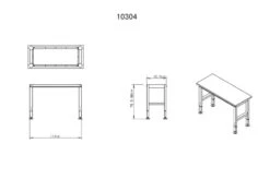 HBM Werkbank Met Massief Houten Blad, In Hoogte Verstelbaar, 122 Cm 19 HBM Werkbank Met Massief Houten Blad, In Hoogte Verstelbaar, 122 Cm -Thuisgereedschap Winkel 10304 frame maten.jpg 1200x600 0feb5ebc88