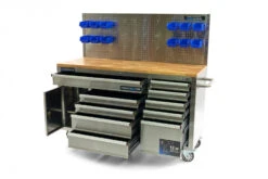 HBM Werkbank 158 Cm 10 Laden Met Deur En Achterwand, RVS -Thuisgereedschap Winkel hbm 012 120.jpg 1200x600 0134bebc88