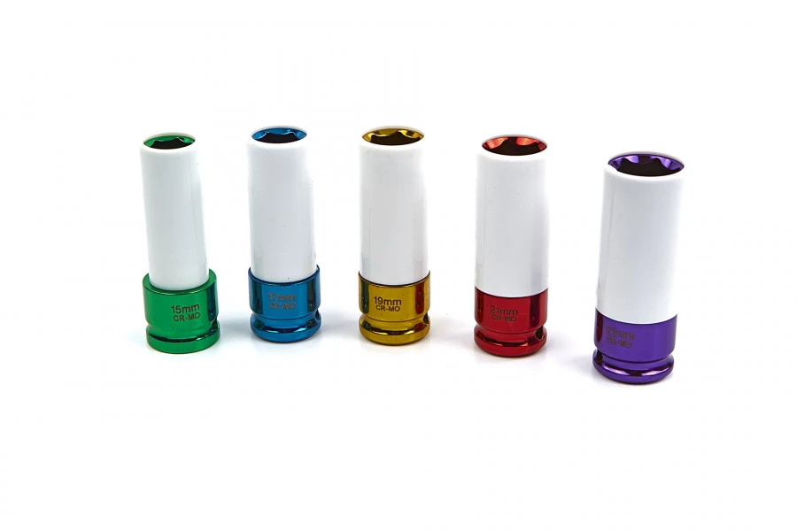 HBM 5 Delige Lange Krachtdoppenset Met Kunststof Beschermhulzen 4 HBM 5 Delige Lange Krachtdoppenset Met Kunststof Beschermhulzen - Afbeelding 2