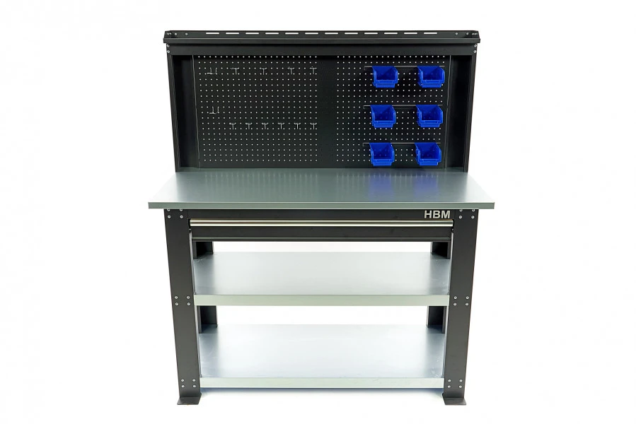 HBM Professionele Stalen 3 Laags Werkbank Met La En Achterwand 137 Cm 3 HBM Professionele Stalen 3 Laags Werkbank Met La En Achterwand 137 Cm