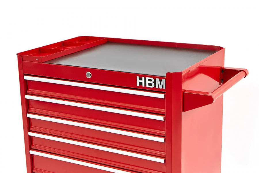 HBM Gereedschapswagen Met 7 Laden - 66 Cm - Rood 5 HBM Gereedschapswagen Met 7 Laden - 66 Cm - Rood - Afbeelding 3