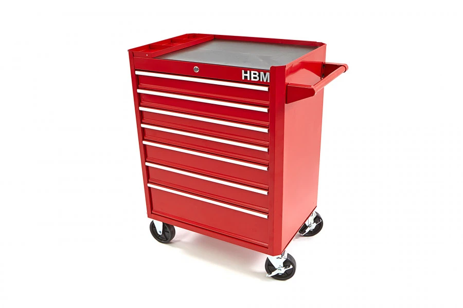 HBM Gereedschapswagen Met 7 Laden - 66 Cm - Rood 4 HBM Gereedschapswagen Met 7 Laden - 66 Cm - Rood - Afbeelding 2