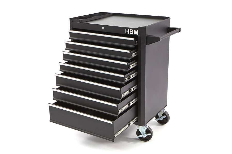 HBM Gereedschapswagen Met 7 Laden - 66 Cm - Zwart 3 HBM Gereedschapswagen Met 7 Laden - 66 Cm - Zwart