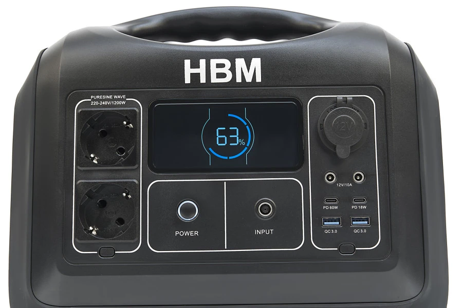 HBM 1200 Watt 230V / 12V Professionele Mobiele Power Station / Powerbank – Capaciteit 992Wh 9 HBM 1200 Watt 230V / 12V Professionele Mobiele Power Station / Powerbank – Capaciteit 992Wh - Afbeelding 7