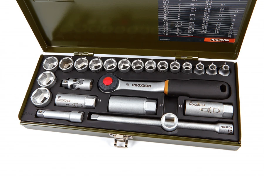 Proxxon 24 Delige Dopsleutelset 3/8" CrV 3 Proxxon 24 Delige Dopsleutelset 3/8" CrV