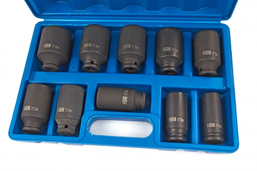 HBM 1/2" Krachtdoppenset Grote Maten 10 Delig 3 HBM 1/2" Krachtdoppenset Grote Maten 10 Delig