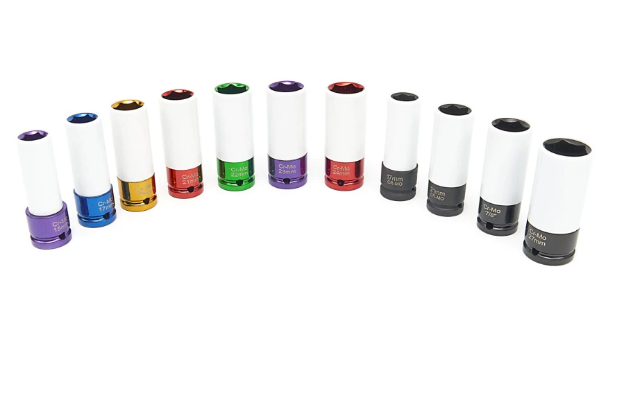 HBM Lange Krachtdoppenset Met Beschermkappen 11-delig, 1/2 Inch 4 HBM Lange Krachtdoppenset Met Beschermkappen 11-delig, 1/2 Inch - Afbeelding 2