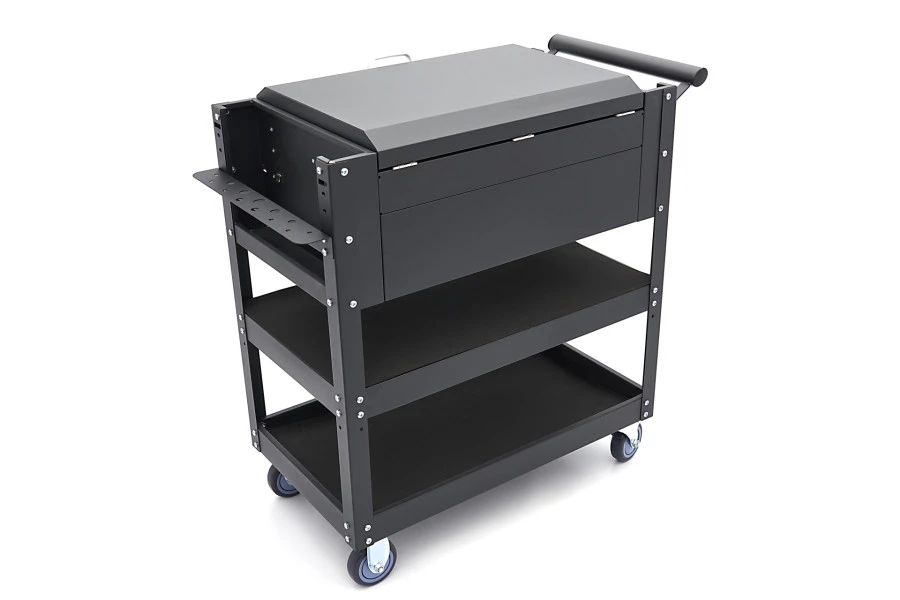 HBM 2 Laden Gereedschapswagen Met 2 Plateaus En Opbergvak - 91 Cm - Zwart 13 HBM 2 Laden Gereedschapswagen Met 2 Plateaus En Opbergvak - 91 Cm - Zwart - Afbeelding 11