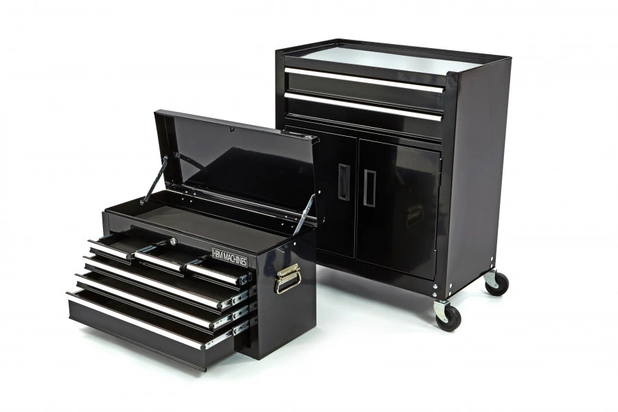 HBM Gereedschapswagen Met Opzetkast 61 Cm, Zwart 4 HBM Gereedschapswagen Met Opzetkast 61 Cm, Zwart - Afbeelding 2