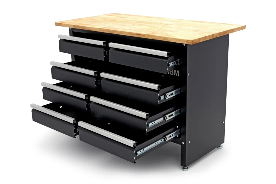 HBM 120 Cm Werkbank Met 8 Laden En Massief Houten Werkblad 6 HBM 120 Cm Werkbank Met 8 Laden En Massief Houten Werkblad - Afbeelding 4