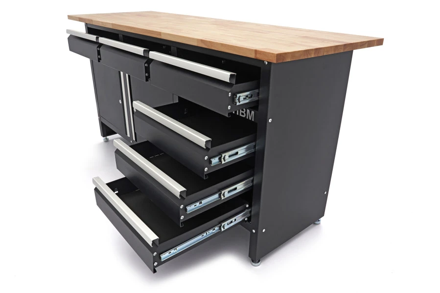 HBM 171 Cm Werkbank Met 6 Laden 2 Deuren En Massief Houten Werkblad 7 HBM 171 Cm Werkbank Met 6 Laden 2 Deuren En Massief Houten Werkblad - Afbeelding 5