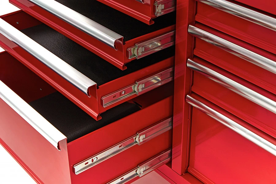 HBM Gereedschapswagen Met Houten Werkblad 117 Cm, Rood 8 HBM Gereedschapswagen Met Houten Werkblad 117 Cm, Rood - Afbeelding 6