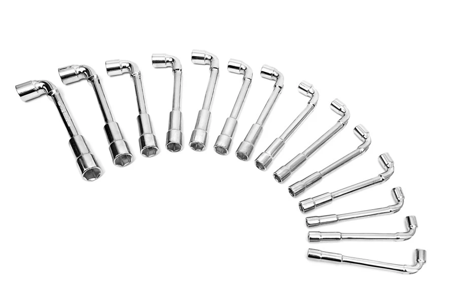 HBM 14 Delige Haakse, Open Pijpsleutelset 4 HBM 14 Delige Haakse, Open Pijpsleutelset - Afbeelding 2