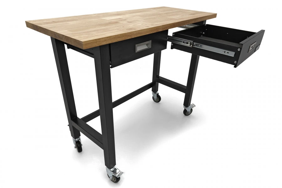 HBM Werkbank Met Massief Houten Blad, 2 Laden, Verrijdbaar, 122 Cm 11 HBM Werkbank Met Massief Houten Blad, 2 Laden, Verrijdbaar, 122 Cm - Afbeelding 9