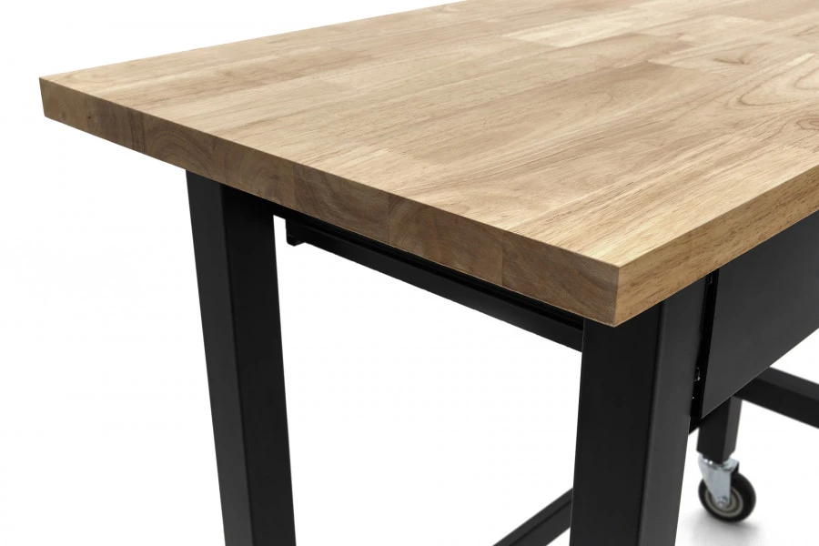 HBM Werkbank Met Massief Houten Blad, 2 Laden, Verrijdbaar, 122 Cm 7 HBM Werkbank Met Massief Houten Blad, 2 Laden, Verrijdbaar, 122 Cm - Afbeelding 5