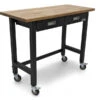 HBM Werkbank Met Massief Houten Blad, 2 Laden, Verrijdbaar, 122 Cm -Thuisgereedschap Winkel hbm 3076 10.jpg 1200x600 3069febc88