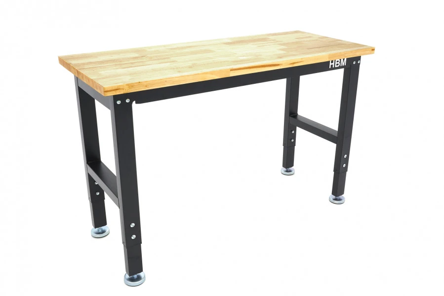 HBM Werkbank Met Massief Houten Blad, In Hoogte Verstelbaar, 122 Cm 4 HBM Werkbank Met Massief Houten Blad, In Hoogte Verstelbaar, 122 Cm - Afbeelding 2