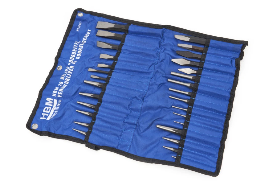 HBM 29 Delige Koudbeitel, Penuitdrijver En Doorslagenset 7 HBM 29 Delige Koudbeitel, Penuitdrijver En Doorslagenset - Afbeelding 5