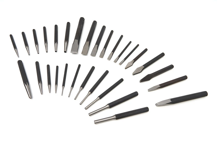 HBM 29 Delige Koudbeitel, Penuitdrijver En Doorslagenset 3 HBM 29 Delige Koudbeitel, Penuitdrijver En Doorslagenset