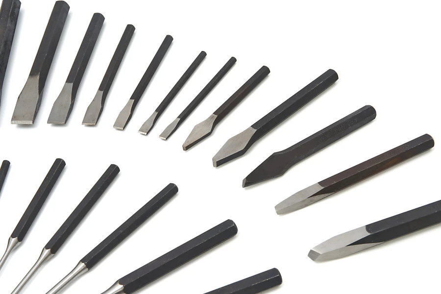 HBM 29 Delige Koudbeitel, Penuitdrijver En Doorslagenset 6 HBM 29 Delige Koudbeitel, Penuitdrijver En Doorslagenset - Afbeelding 4