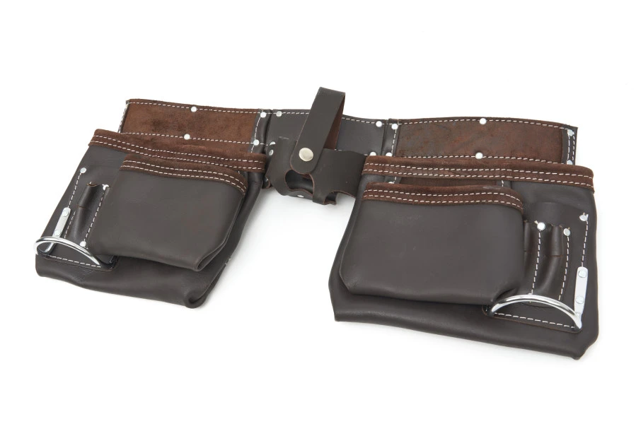 HBM Professionele Dubbele Gereedschapsriem / Spijkerschort Van Olie Gelooid Leer 5 HBM Professionele Dubbele Gereedschapsriem / Spijkerschort Van Olie Gelooid Leer - Afbeelding 3