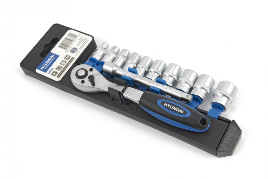 Hyundai 12 Delige Dopsleutel Sets CrV Kunststof Houder 4 Hyundai 12 Delige Dopsleutel Sets CrV Kunststof Houder - Afbeelding 2