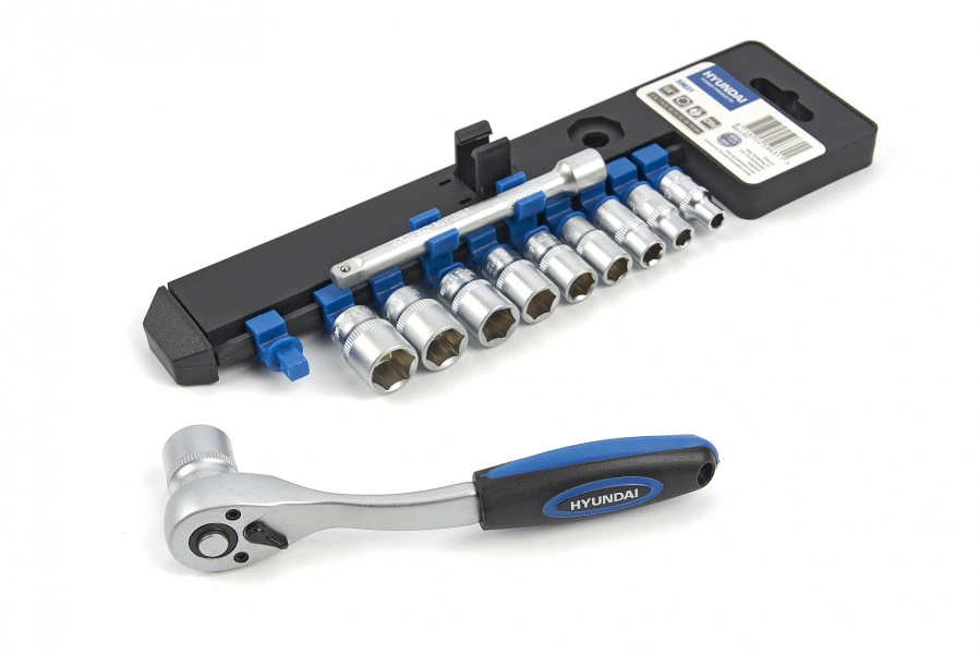 Hyundai 12 Delige Dopsleutel Sets CrV Kunststof Houder 5 Hyundai 12 Delige Dopsleutel Sets CrV Kunststof Houder - Afbeelding 3