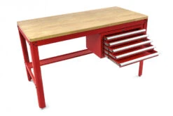 HBM 155 Cm Professionele Werkbank Met 5 Laden En Houten Werkblad, ROOD -Thuisgereedschap Winkel hbm 613.jpg 1200x600 81d9cebc88