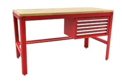 HBM 155 Cm Professionele Werkbank Met 5 Laden En Houten Werkblad, ROOD -Thuisgereedschap Winkel hbm 614 2.jpg 1200x600 79cbaebc88