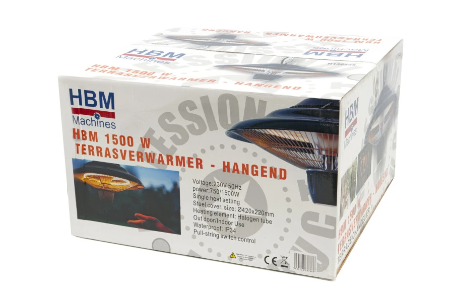HBM 1500 W Terrasverwarmer - Hangend 7 HBM 1500 W Terrasverwarmer - Hangend - Afbeelding 5