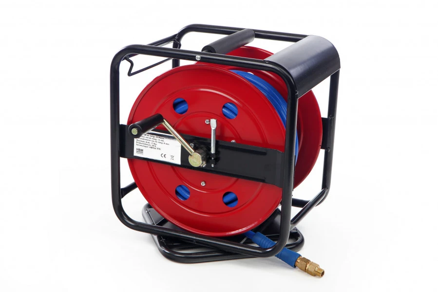 HBM Luchthaspel Met Draaibaar Onderstel 30 M 3 HBM Luchthaspel Met Draaibaar Onderstel 30 M